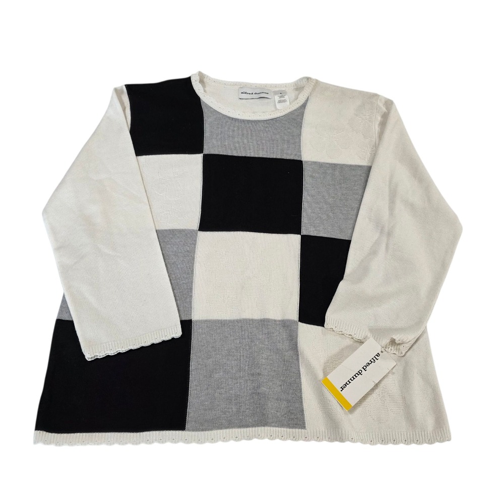 Alfred Dunner Pullover Sweater Womens Multicolor M Cable‎ Knit Acrylic Holidays
